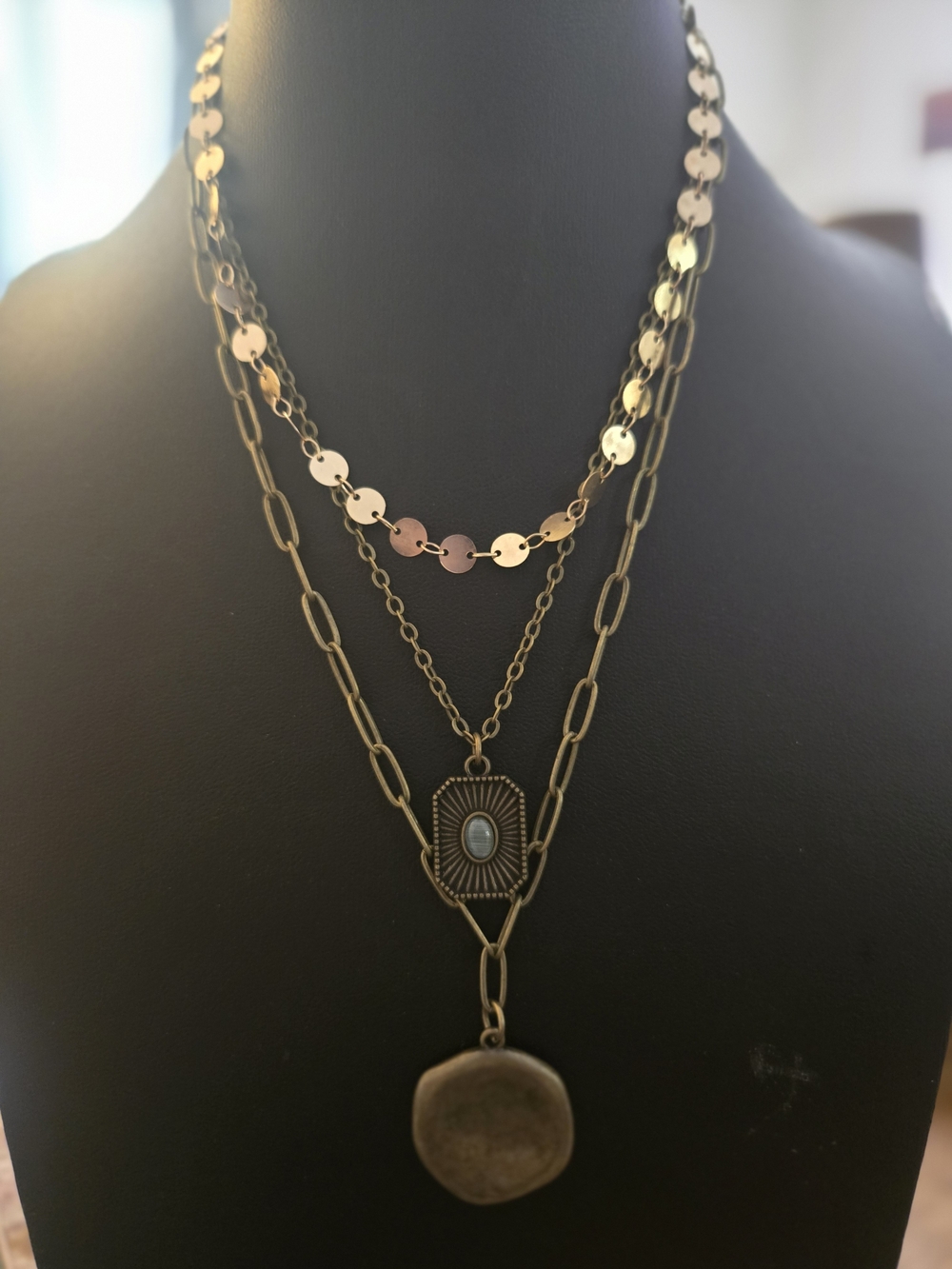 Layered Gold-Tone Pendant Necklace - Women Jewelry